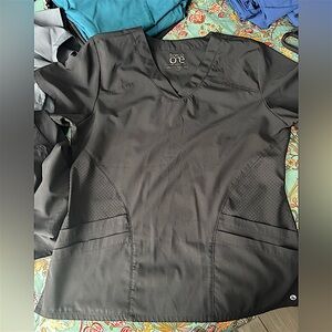 Barco Uniforms Black V-Neck Scrub Top